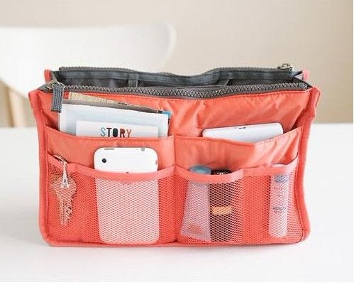 10 stks Dames Reizen Insert Handtas Organizer Portemonnee Grote voering Organizer Tidy Bag Pouch Pink Pink