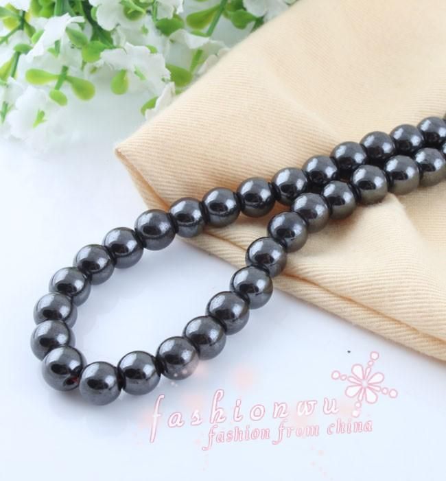 mic hot sell 240pcs lot 8mm high power magnetic hematite round bead beads free diy