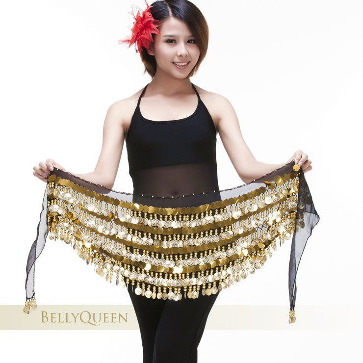 New Belly Dance Costume Hip Scarf Belt Sequins/&Golden Coins 5 Colors