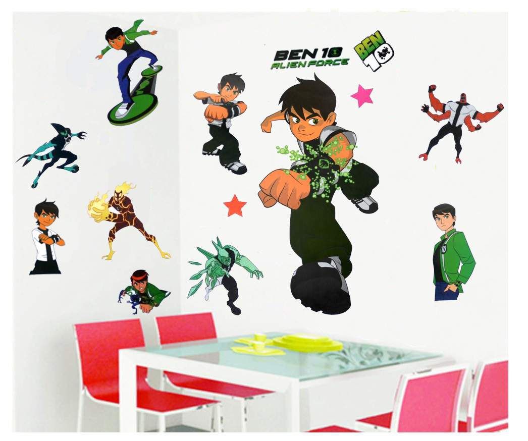 Vinyl Cartoon Stickers, BEN 10, 3th Generation Wall Stickers, 50*70cm