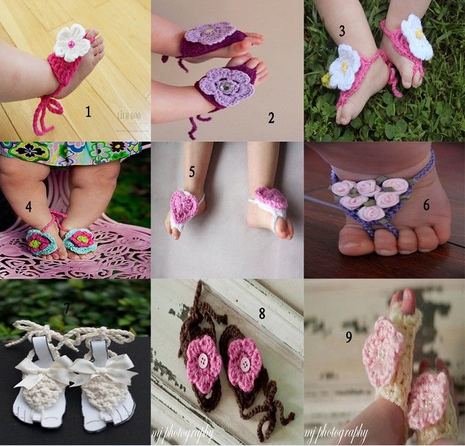 Theprinceandme Baby Handmade Sandals Infant Flower Shoes Crochet Shoes
