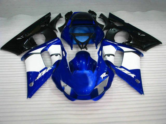 Blu bianco nero Stampato ad iniezione per kit carenature YAMAHA R6 1998 - 2002 YZF600 YZF-R6 98 99 00 01 02 corpo