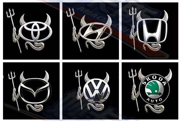 20 шт. / Лот дешевый 3D металлический дьявол автомобиль наклейки наклейки наклейки серебряные прохладные бампер наклейки автомобильные значки эмблемы