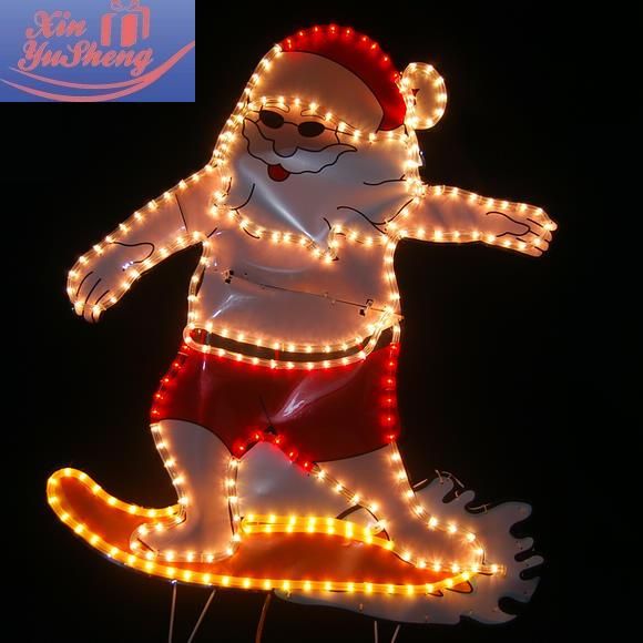LED Tube Lamp Surfing Santa Claus Lantern Lighting
