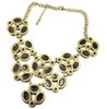 Bib Colar 4Color vintage do metal do ouro Resina Ellipse / Round Gem Flower Gargantilha fashion Jewelry