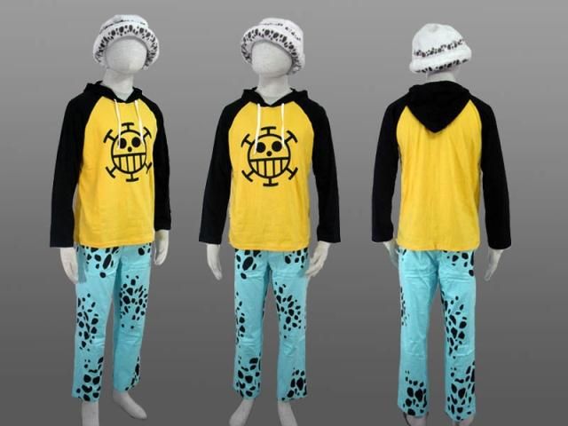 Carietto giapponese Anime Cosplay One Piece Trafalgar Law Cosplay Costume Set giacca + pantaloni + cappello + mantello invernale