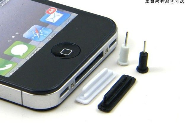 400pcs * Anti-damm plug propper headset ear cap dammtäta plugg för iPhone 4 4G 4S 3GS svart / vit