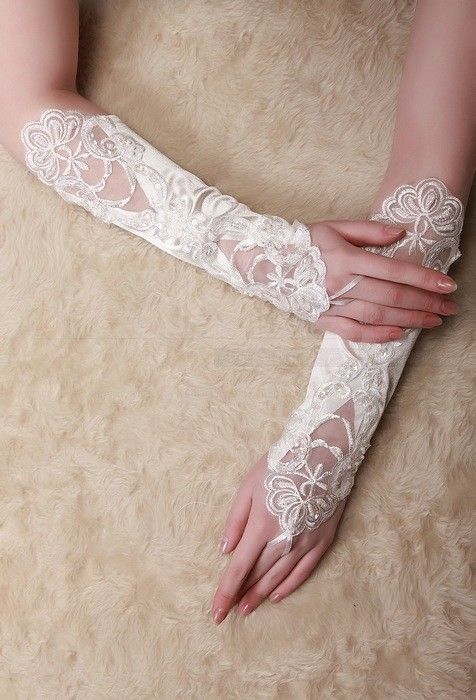 Hot New Bridal Gloves Long White Wedding Party Fingerless