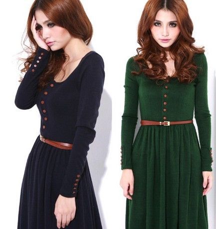 winter dress qi sleeved knit legs retro dresses elegant colors dhgate