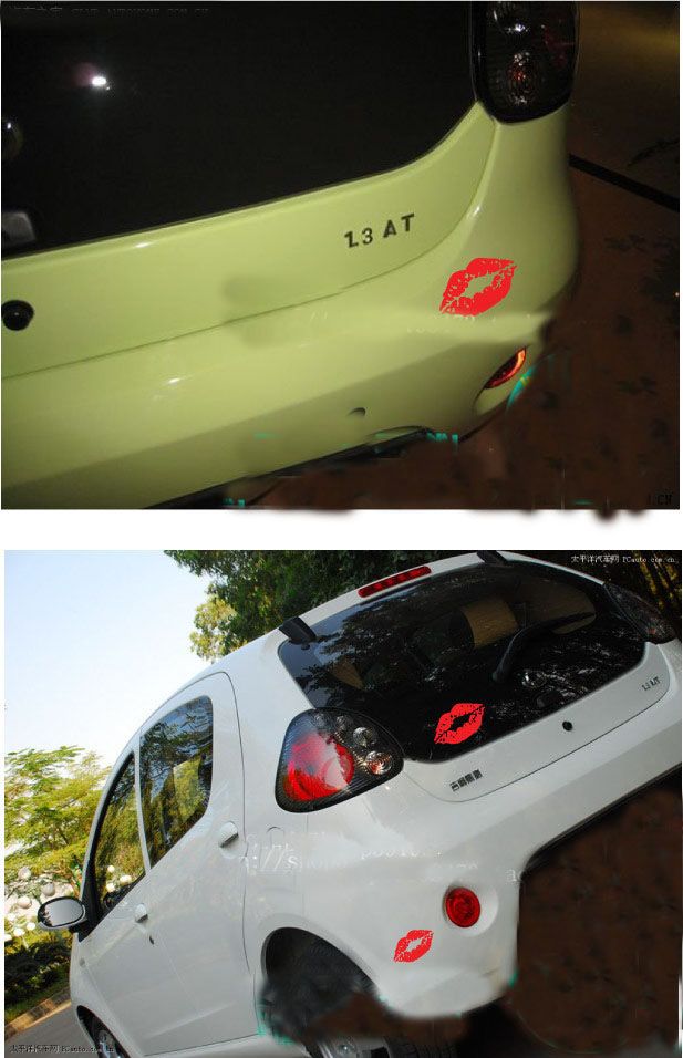 Wholesale Vinyl Funny Car Decals Stickers Red Lip Reflective 10cm