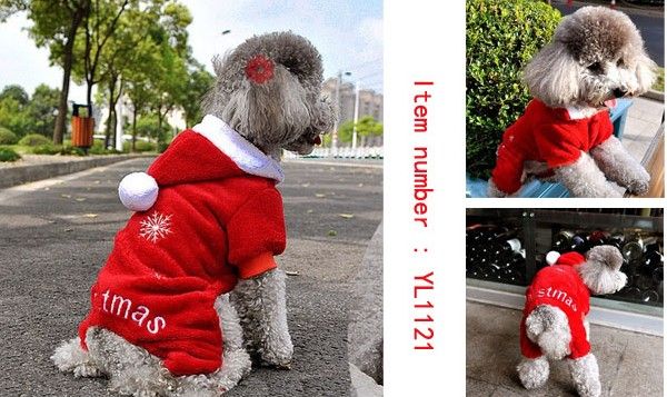 Mode Söt Pet Dog Apparel Winter Clothes Coat Merry Christmas Cloth Cloth Coat Red Purple Gift
