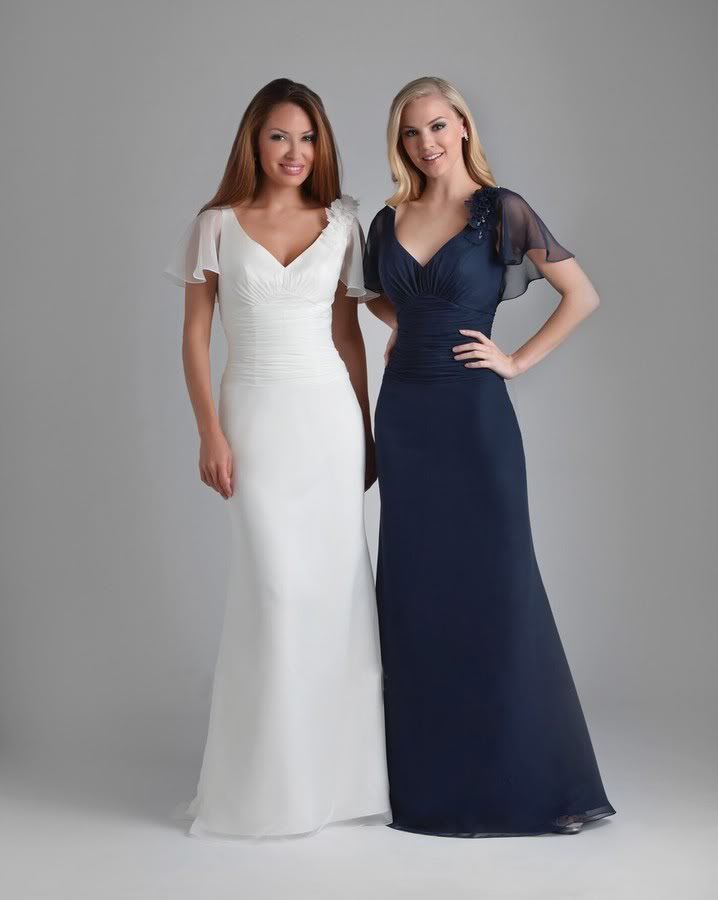 flutter sleeve evening gown