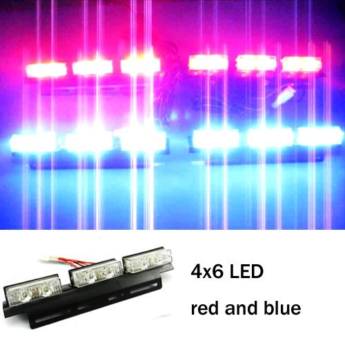 Car Strobe Lights 4x6 LED Flash Warning Police Firemen Auto Grille