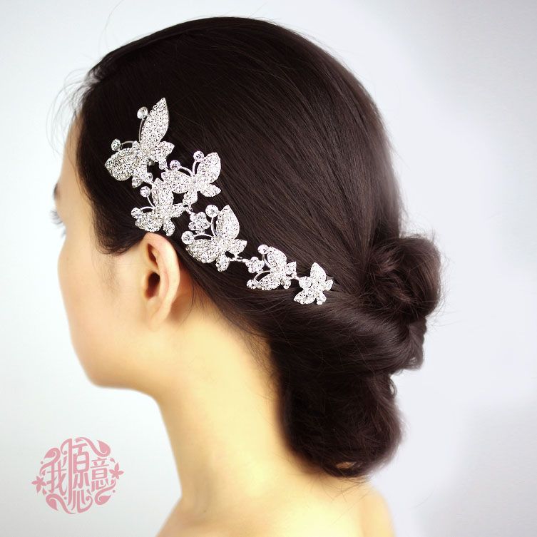In Stock Crystal Metal Six Butterfly Wedding Bridal Party Hair
