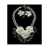 Hochzeit Schmuck natürliche Perlmutt Shell Süßwasser Perle Blume Halskette Ohrring Set 16 ''