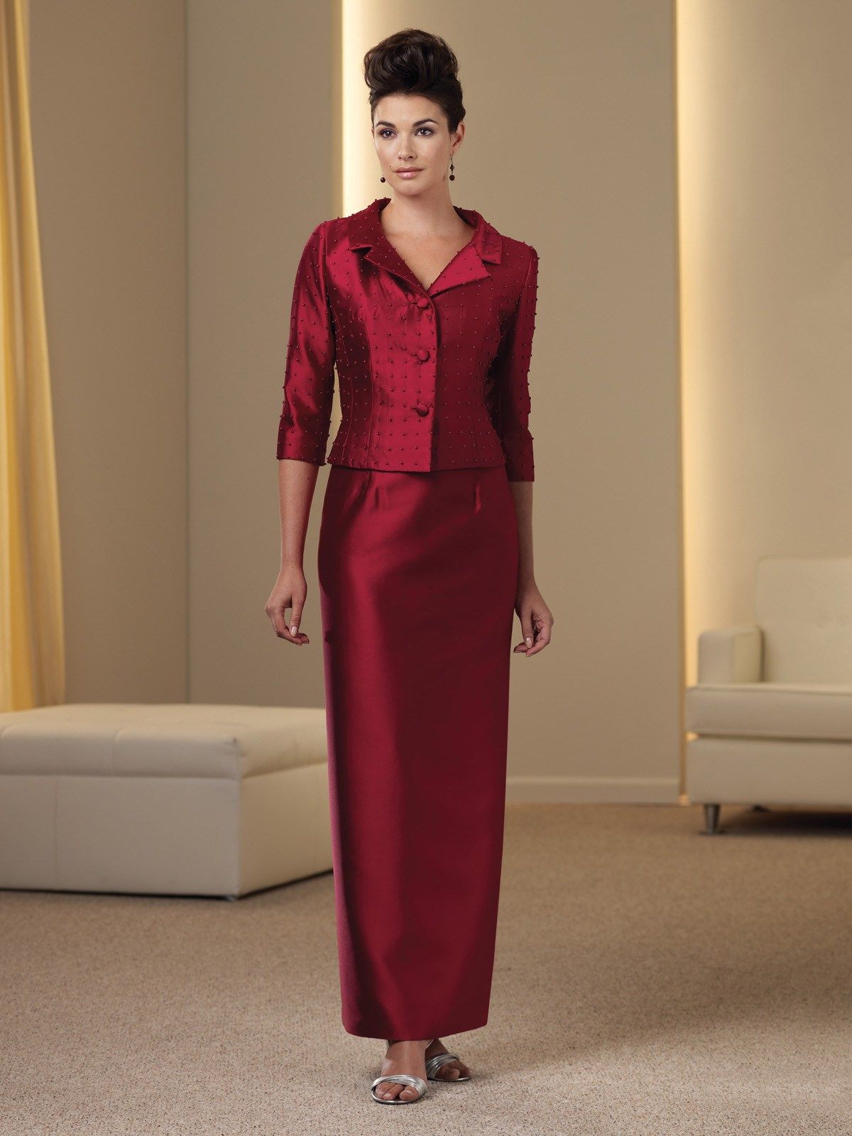 red mother of the bride