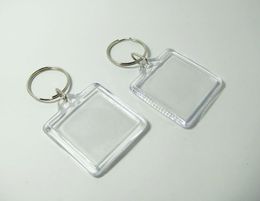 Wholes Cheap Blank Acrylic Square Po Keychains Insert 1 5'' 1 5'' Po Keyrings 2000PCS LOT Shipp301i