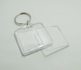 Wholes Cheap Blank Acrylic Square Po Keychains Insert 1 5'' 1 5'' Po Keyrings 2000PCS LOT Shipp266R