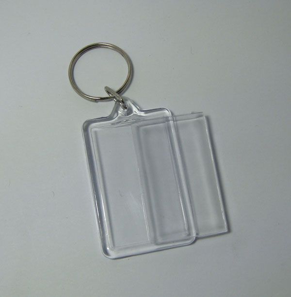 10x Blank Acrylic Rectangle Keychains Sätt in 1.72 "x 1.1" Photo Keyrings (Key Ring Chain)