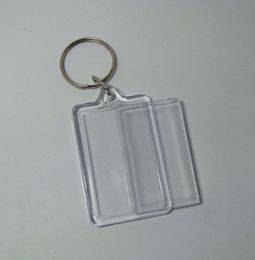 10X Blank Acrylic Rectangle Keychains Insert 1.72"x 1.1"Photo Keyrings (Key ring chain)