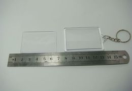 1000X Blank Acrylic Rectangle Keychains Insert 2.3"*1.53" Photo Keyrings (Key ring chain) Free Ship