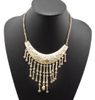 Bib Necklace Punk Vintage Silver/Bronze/Gold Metal Bone Tassels Skull Crescent Choker