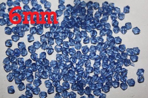 6mm 5301 Bicone Faceted Crystal Loose Beads Blue Color for jewelry making
