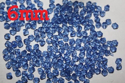 500pcs 6mm 5301 Bicone Faceted Crystal Loose Beads Blue Color for jewelry making