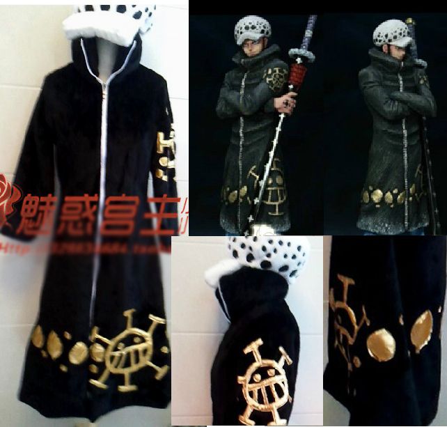 Japanse Cartoon Anime Cosplay One Piece Trafalgar Law Cosplay Kostuum Set Jas + Broek + GLB + Winter Cloak