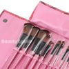 15pcs Makeup Brushes Brushes Fidadow Set Fearw Peigl avec Roll Up Snake Patter Pink Make Up Brush6593298