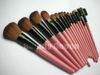 15Pcs Makeup Brushes Eyeshadow Set Eyebrow Comb with Roll up Snake Pattern Pink Bag Make up Brush8963483