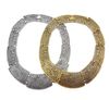 Chokerschellfisch Halskette der neuen Weinlese-Art-Silber / Gold-Metallblumen höhlen heraus Stück der Frauen