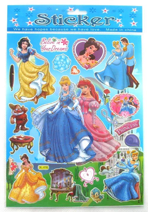 New Snow White Wall Sticker Children Cartoon Bedroom Decals Reward Gift Wholesale 50 Sheets From ...