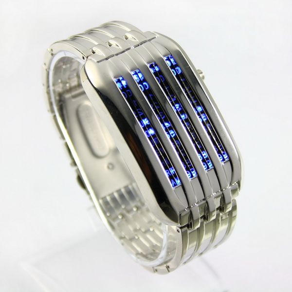 stainless steel back led watch