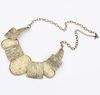 Choker collier mode ton de ton bronze fil métallique impression Ellipse résine bijoux Gem femmes