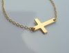 10 stks * Goud Zilver Horizontaal Zijdewijken Kruis Ketting Zij Celebrity Hanger Ketting