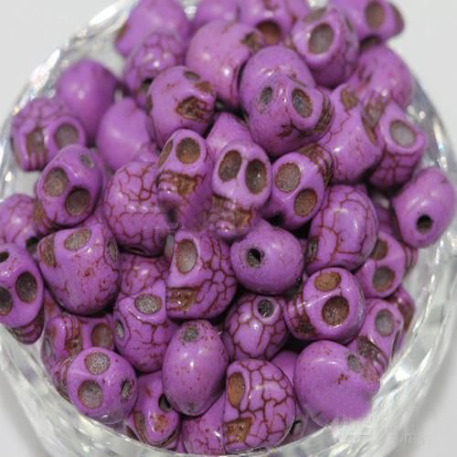 Mix kafatası turkuaz değerli taş gevşek boncuklar cazibe renkli boncuk fit diy el sanatları 12mm3392637