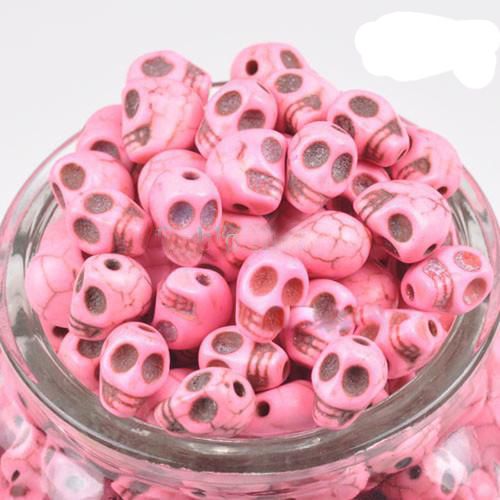 500st. Mix Färg 12mm Skull Beads Charms Löst pärlor passar armband halsband9642040