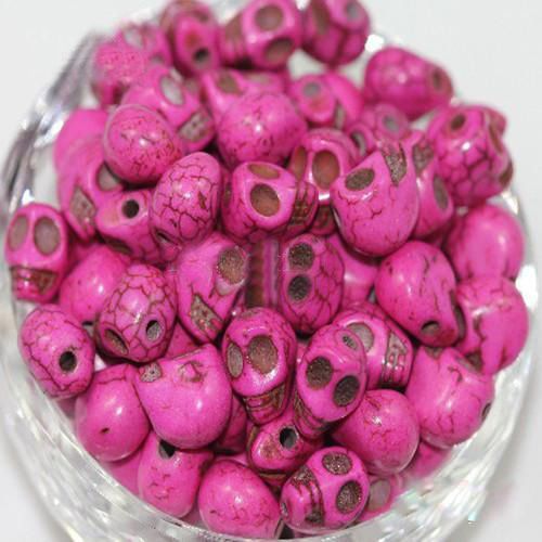 Lose Perlen mit Totenkopf-Türkis-Edelstein, Charms, Totenkopf-Perle, passend für DIY-Handwerk, 12 mm, Mischung 1000 Stück2852205