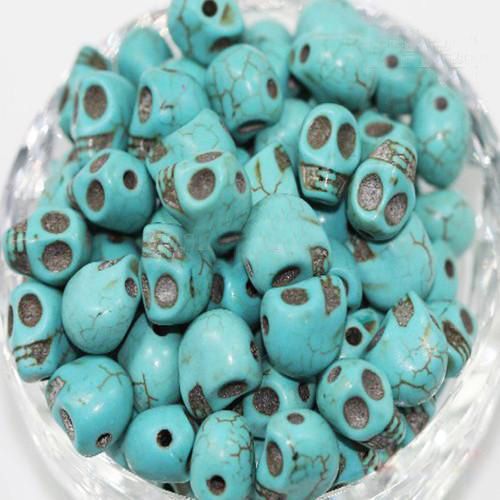 Mélange de pierres précieuses Turquoise crâne, 50 pièces, perles en vrac, breloques colorées, adaptées à l'artisanat, bricolage, 12mm, 6027286