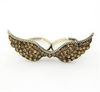 Ny Vintage Style Silver Bronze Rhinestone Angel Wing Dubbel Finger Ring 1pcs / Lot Unisex Fashion Smycken