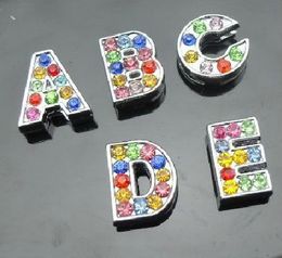 Express delivery free - 8mm 1300pcs A-Z Mix Colour rhinestone Slide letters Charm Accessories 0002