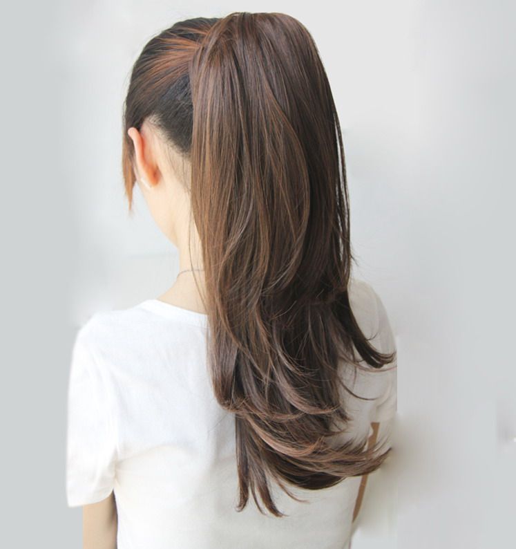 

ladies' ponytails claw clip-in ponytails synthetic hair extension hairpieces 3colors 2 ways to wear, Black;brown