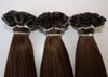 Wholesale  -  16 " -  26"プリケラチンフラットチップヒューマンヘアエクステンション＃4ミディアムブラウン、1g / s 100g /セット