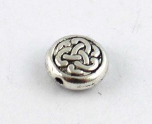 120PCS Tibetan silver metal celtic knot flat beads 9.5mm A8934
