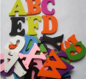 50pcs Cartoon Letter Wood Beads Sewing or Scrapbooking Craft Assorted colors Hot