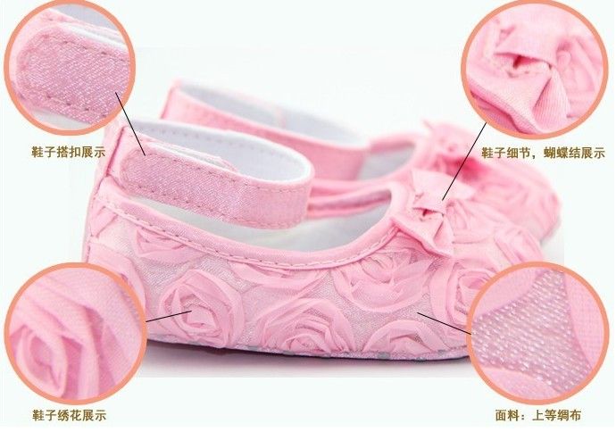 3 paires multicolore Mary Jane enfant en bas âge bébé fille fleur chaussures Roses arc chaussures