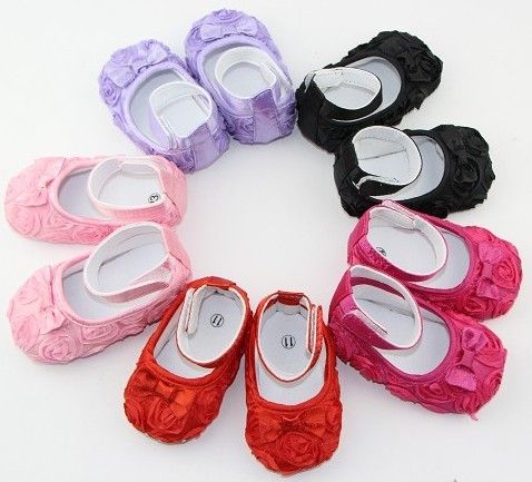 3Pairs Multicolor Mary Jane Toddler Baby Baby Buty Kwiatowe Róże Buszki