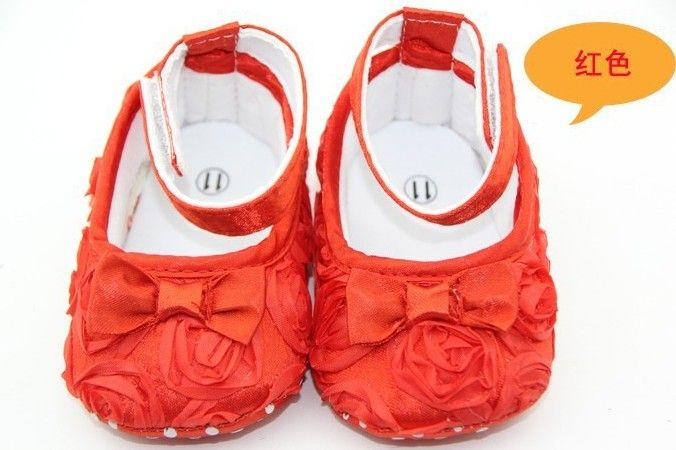 3 pairs renkli Mary Jane toddler bebek kız Çiçek ayakkabı Güller yay ayakkabı