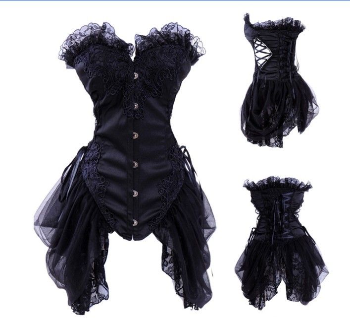 Acheter 3 Couleurs Sexy Lingerie Noir Dentelle Corset Basques Bustier Robe Club Wear Party Dress A1002 Taille S Xxl De 27 31 Du Yoyo888 Dhgate Com
